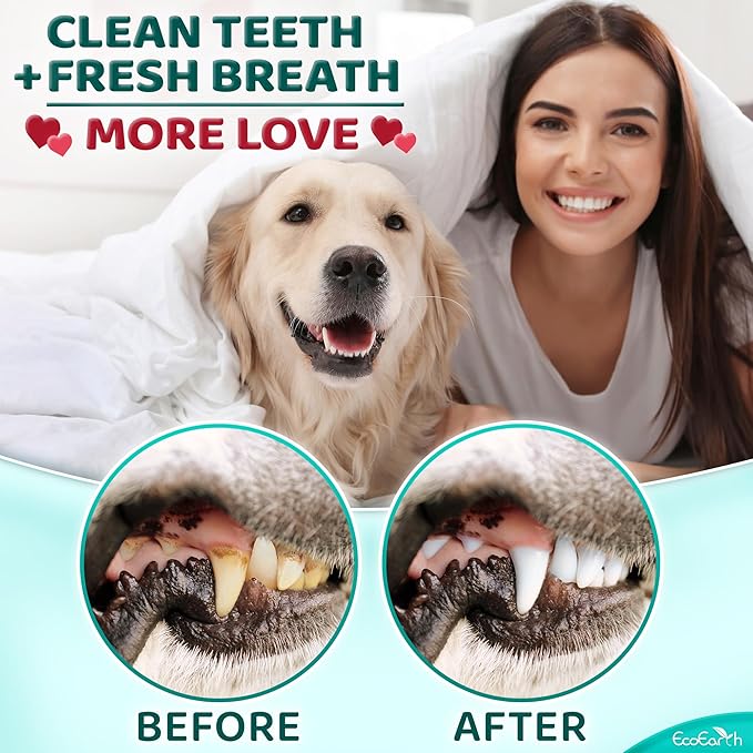 Premium Teeth Cleaning Wipes for Dogs & Cats - 50 Pcs - Pet Dental Care Finger Pads for Fresh Breath & Oral Hygiene - Embossed Pattern & Nano Plastic-Dotting to Remove Plaque & Tartar