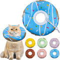 Seyezo Cat Cone Collar Soft, Adjustable Cat Recovery Collar Kitten Cones to Stop Licking, Cute Donut E Collar After Surgery, Cats Neck Pillow Elizabethan Cones of Shame (Waterproof Blue, Medium)