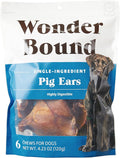 Amazon Brand – Wonder Bound Whole Pig Ears Dog Treats, Pork, 6 ounce, 6 Count (Pack of 1)