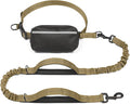 iYoShop Hands Free Dog Leash with Zipper Pouch, Dual Padded Handles and Durable Bungee for Walking, Jogging and Running Your Dog (Large, 25-120 lbs, Khaki)