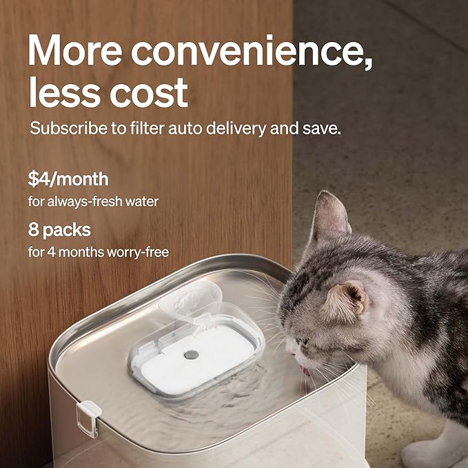 PETLIBRO Replacement Filters for Dockstream Cat Water Fountain PLWF106/PLWF116/PLWF115/PLWF105/PLWF005, 4 Months Set of Replacement Filters for Ultra Quiet Cat Fountain, 8 Count for Pet Water Fountain