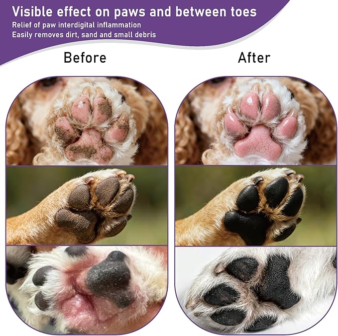 Paw Cleaner for Dogs and Cat – Lick Safe No-Rinse Dog Paw Cleaner, pH-Balanced,Cleans Muddy Paws/Odour, Soothes Sensitive Paws,Time-Saving Portable