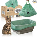 Home Compostable Cat Litter Box Liners, Jumbo XL 36” x 19” Drawstring - Extra Thick Heavy Duty Litter Box Bags, Tear Resistant & Leak-Proof Cat Liners for Easy Cleanup - Pack of 10