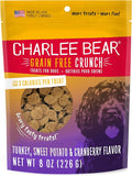 Charlee Bear Crunch Grain Free Dog Treats, Turkey, Sweet Potato and Apple, 8 Ounce Resealable Bag, Low Calorie Training Treats for Dogs, Limited Ingredient, Healthy, Crunchy Dog Snacks, Made in USA