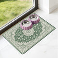 Dog Cat Food Mat - Absorbent Anti Slip Dog Bowl Mats for Food and Water, Quick Dry Cat Feeding Matts for Floors, Diatomite Pet Dish Placemat Accessories Supplies, Bohemia Style, 16 * 24in