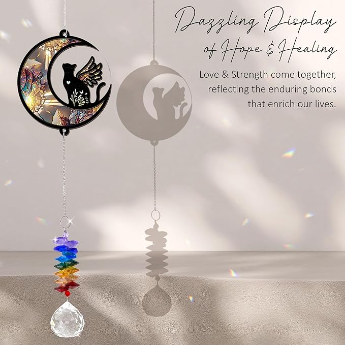2 Layered Ornament Suncatcher - Mother's Day Father's Day Christmas Birthday Gifts for Cat Lover - Cats Memorial Keepsake - Pet Sympathy Ornaments - Memorial Gift - Ornament for Loss of Cats