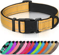 Joytale Reflective Dog Collar, Soft Neoprene Padded, Metal D-Ring, Nylon Pet Collar Adjustable for Small Dogs, Khaki, S