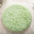 Round Plush Pet Mat Thin Style Pad Mat for Cats, Small Dogs, Rabbits, Guinea Pigs, Washable Soft Sofa mat, for Crate Cat Tree Tower Window Perch (Green, Large (23.6inch) - 1pcs)
