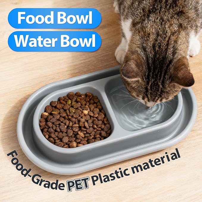 Ant Away Outdoor Cat Bowl, Double Pet Bowl with Water Moat, Spill-Proof Design, Food & Water Feeder for Outdoor Cats – Ants Away, Easy Clean, Lightweight Plastic(Small, 2 Packs)