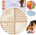 Awoo Paradise Silicone Dog & Cat Lick Mat & Slow Feeder with Suction Cups, Non-Slip, Dishwasher Safe, Extend Mealtime, Reduce Anxiety (Almond)