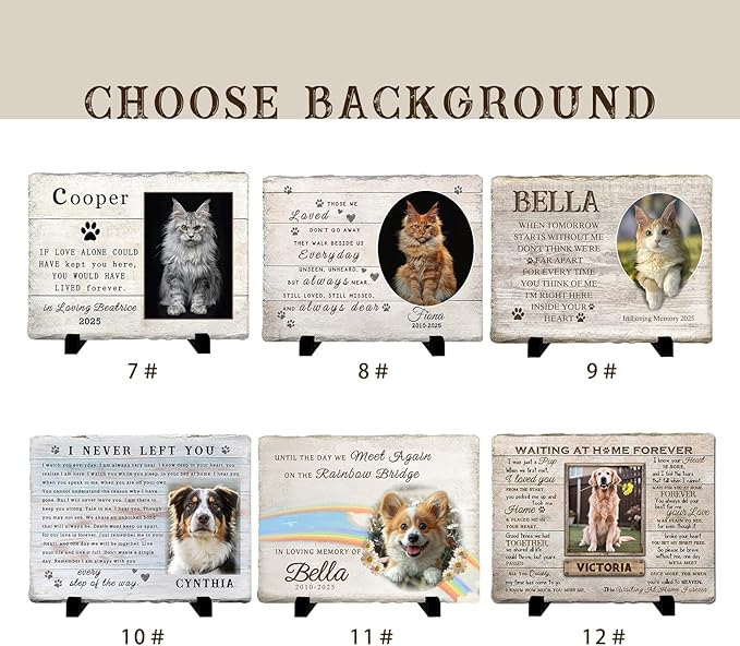 Personalized Pet Memorial Stone, Custom Dog Memorial Gifts for Loss of Dog with Photo Name Date, Dog Remembrance Gift, Loss of Dog Sympathy Gift for Dog Cat Lovers (Quote 15)