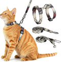 Cat Harness and Leash Set, 3-in-1 Escape Proof Adjustable, Comfortable Soft Lightweight, Safe, Easy to Wear, Walking Travel Kitten Harness for Small Medium Cats (Army Green)