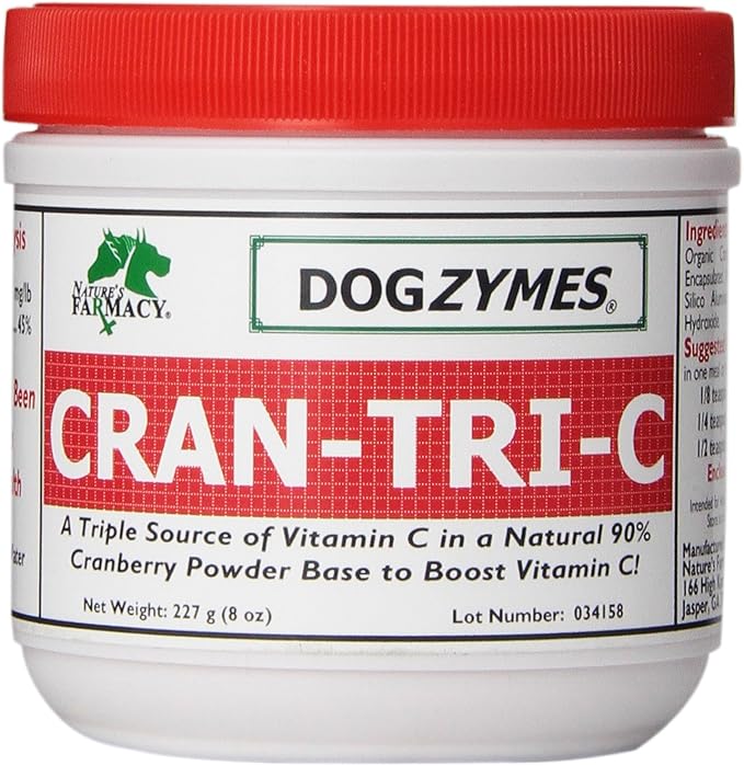 Dogzymes Cran Tri C Urinary Tract Support, Vitamin C Blend, 1418mg per Teaspoon (8 Ounce)
