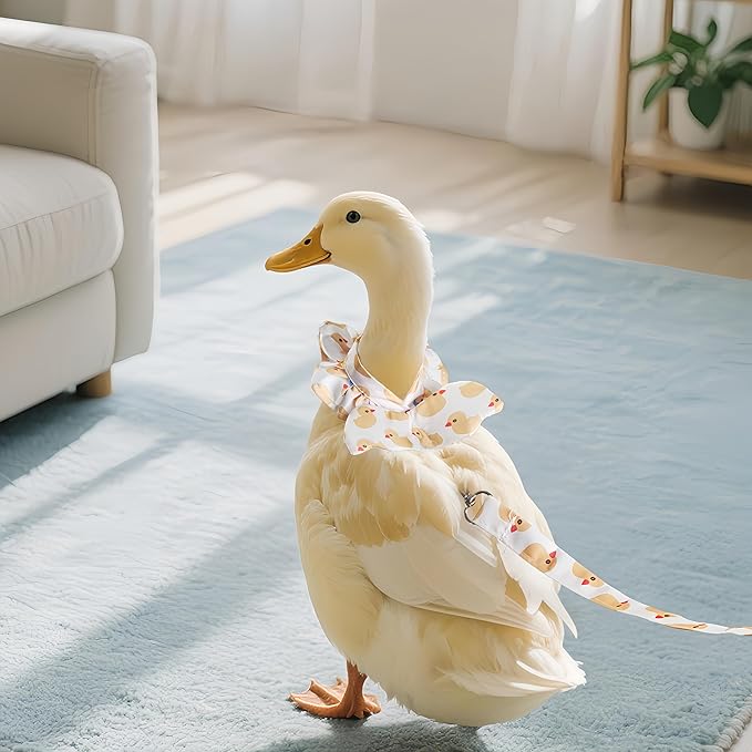 Chicken Diapers for Hens, Roosters, Diapers for Ducks with Walking Leash, Reusable Pet Duck Diapers Chick Clothes Waterproof Poultry Nappies for Geese Pet Ducks Chicken-Yellow Duck, L