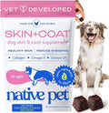 Native Pet Skin & Coat Chews - Omega 3 Fish Oil for Dogs Skin & Coat Supplement - Itch Relief, Shiny Fur & Shedding Support - Collagen, Hyaluronic Acid, Biotin, Probiotics & Salmon Oil - 120 Chews