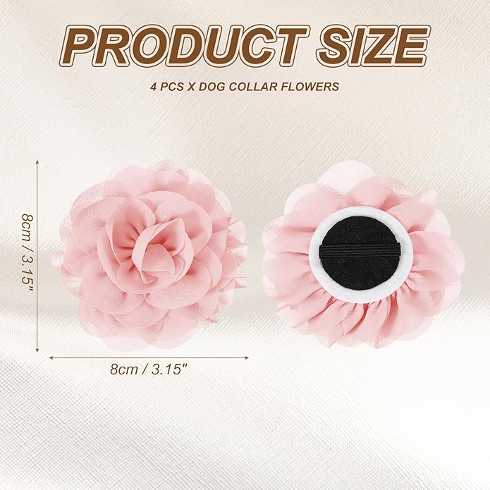 Dog Collar Flowers, Pet Flower Charms Soft Chiffon Cat Collar Bow Tie Floral Grooming Supplies, Intended for Dog