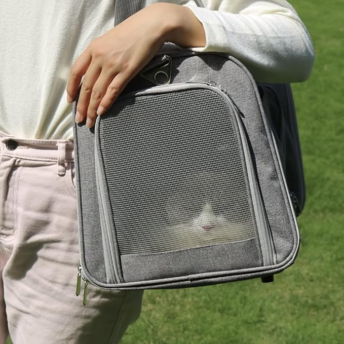 Movelo, Pet Carrier with Two Entrances – Top & Side Opening Soft-Sided Travel Carrier for Cats & Small Dogs up to 25 lbs – Airline Approved, Mesh Ventilation, Removable Pad & Shoulder Strap