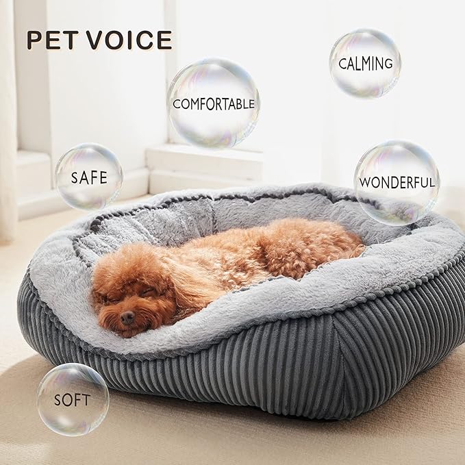 SIWA MARY Medium Dog Beds for Medium Small Dogs Washable, Rectangle Dog Bed Medium Size Dog, Orthopedic Warming Soft Calming Sleeping Puppy Bed Durable Pet Bed with Anti-Slip Bottom(25"x21"x8")