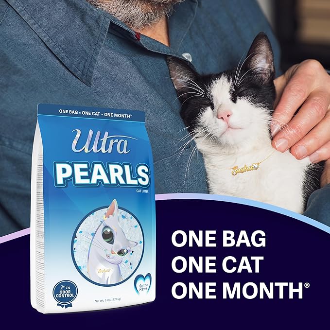 Ultra Pearls Premium Cat Litter - 99.9% Dust Free, Low Tracking, Soft on Paws, Fragrance Free - 15 Lbs. Total (3pk of 5 Lbs.)