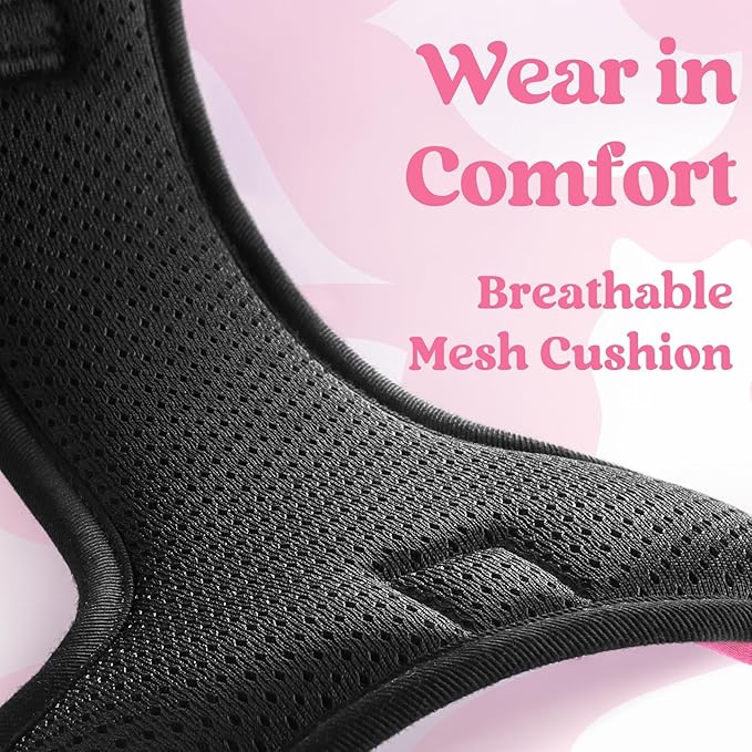 rabbitgoo Dog Harness for Large, No Pull Pet Harness with 3 Buckles, Adjustable Soft Padded Vest with Control Handle, Walking Reflective Pet Vest for Extra Large Dogs, Rose Pink, XL