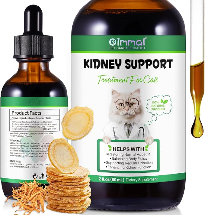 Specifically Formulated Kidney Support for Cats, Naturally Supports Healthy Kidney Function in Cats, Increase Immunity, Herbal Supplement Supports, for Kidney & Urinary Health, Energy & Appetite