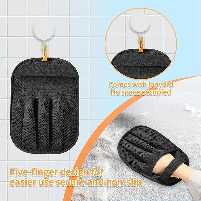 Pet Hair Removal Gloves for Cats & Dogs，Upgraded Five-Finger Electrostatic Reusable Magic Brush for Effortless Pet Hair Remover Tool on Carpet, Clothing, Laundry, Couch, Car Seat