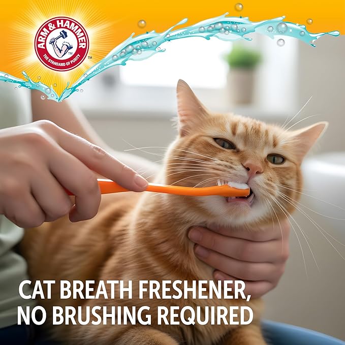 Arm & Hammer Complete Care Cat Dental Kit, Tuna Flavor Enzymatic Cat Toothpaste, Dual-Head Toothbrush & Finger Brush, Baking Soda + Calcium, Fluoride-Free Formula, 2.5 oz