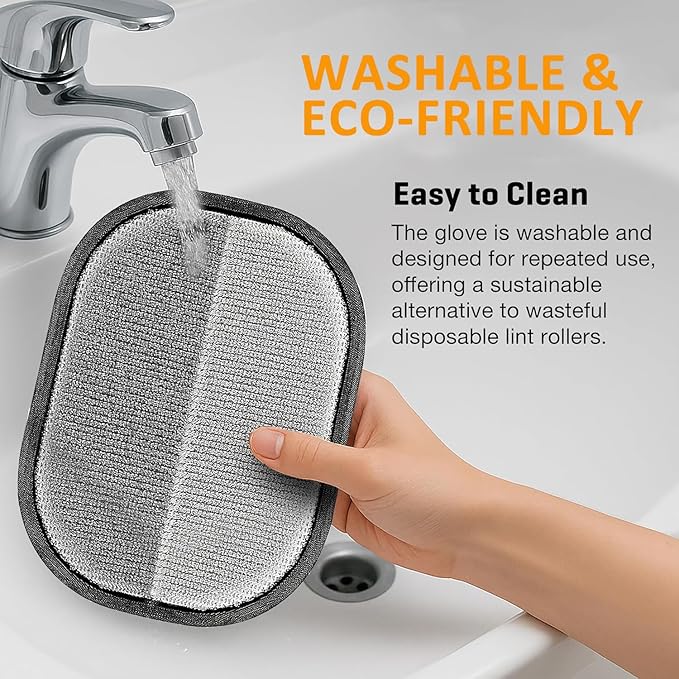 Pet Hair Removal Gloves Brush, Upgraded Reusable Cat Dog Electrostatic Hair Remover Grooming Glove Tool, Pet Hair Remover Tool for Clothing, Couch, Carpet
