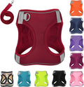 Dog Harness with Leash Set, No-Pull Step-in Reflective Pet Harness with 1 Leash Clips, Adjustable Soft Padded Easy Walk Dog Vest for Small Medium Large Dogs, Cats(Bright Red, XXXSmall)