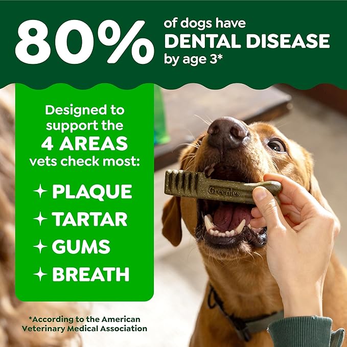 Greenies Dog Treats, Veterinarian-Recommended Natural Dental Dog Treats, Large Size, Variety Pack Flavor, (3) 12 oz. Packs, 24 Count