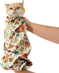 25.6" Cat Grooming Wrap,cat wrap for Cutting Nails,Self-Adhesive cat Swaddle wrap cat Restraint cat wrap Blanket for Medicine, Nail Clipping, Teeth Brushing,White Guitar(Within 10lbs)
