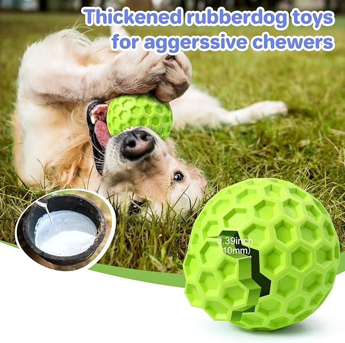 Indestructible Squeaky Dog Balls, Interactive Dog Toys for Aggressive Chewers Large Breed for Relieving Anxiety, Dog Chew Toys Balls for Aggressive Chewers, Outdoor Dog Toys Dog Water Toys