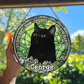 Custom Cat Portrait Art Suncatcher Stained Glass Pet Indoor Decor Window Hanging Dog Cat Bereavement Keepsake Loss of Pet Remembrance Gift