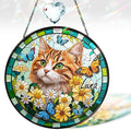 Custom Pet Portrait Stained Glass Window Hanging, Memorial Decoration Suncatcher from Photo, Loss of Dog & Cat Gift, Sympathy Bereavement Keepsake for Dog Lover, Cat Mom Gift for Women
