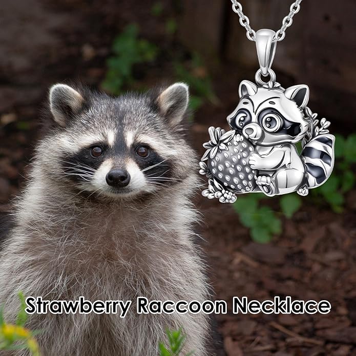 Guinea Pig/Raccoon/Butterfly/Panda/Hummingbird/Giraffe/Rabbit Necklace 925 Sterling Silver Animal Pendant Jewelry Gift for Women Mom