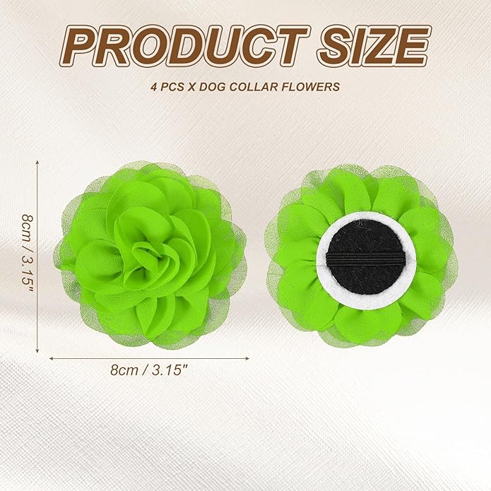 Dog Collar Flowers, Pet Flower Charms Soft Chiffon Cat Collar Bow Tie Floral Grooming Supplies, Intended for Dog