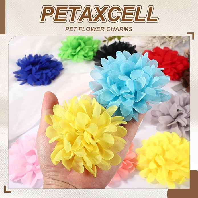 Dog Collar Flowers, Pet Flower Charms Soft Chiffon Cat Collar Bow Tie Floral Grooming Supplies, Intended for Rabbit
