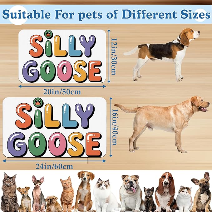 Silly Goose Pet Food Mat for Cats and Dogs–Christmas Stocking Absorbent Quick Dry Feeding Placemat, Non Slip Rubber Base, Waterproof Bowl Mat for Indoor Use, Pet Supplies 12"x20"