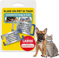 LuckyPet Slide-On Pet ID Tags - Personalized Dog & Cat Tags - Durable Stainless Steel, Noiseless, Large Fits 1 inch Collars, Closed Ends