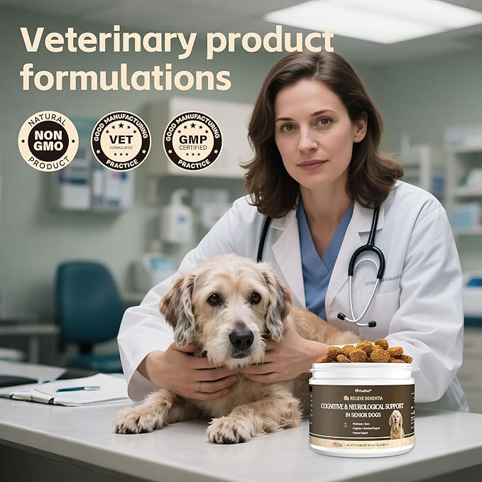 Lion's Mane Mushrooms for Dogs - Dementia Support – Supports Healthy Brains and Nervous Systems - Same, Turkey Tail, Lion's Mane, Reishi, Cordyceps, Supplement for Senior Dogs – 120 Tablets