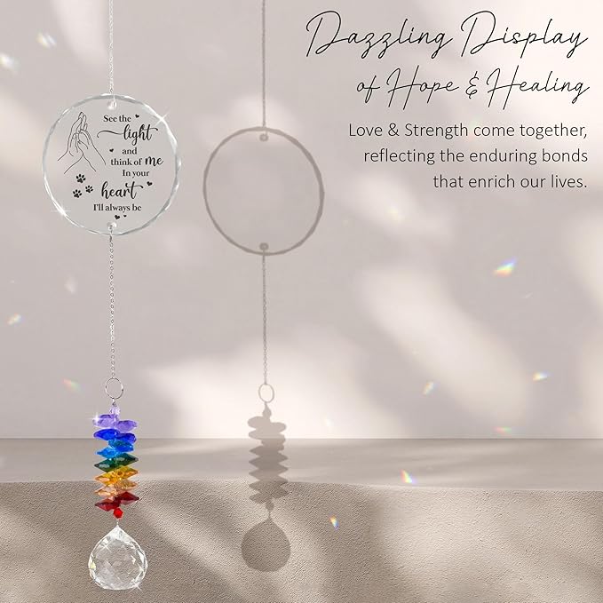 Pet Memorial Suncatcher - Mother's Day Birthday Gifts - Memorial Gifts for Loss of Dog - Bereavement Gifts - Pet Loss Sympathy Gift - Thoughtful Dogs and Cats Remembrance - Pet Sympathy