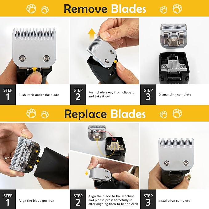 50# 0.2mm 1/125” Blade, Pet Grooming Clipper Replacement Blades, Detachable Blade Compatible with andis/wahl/Oster Dog Clippers (S50)