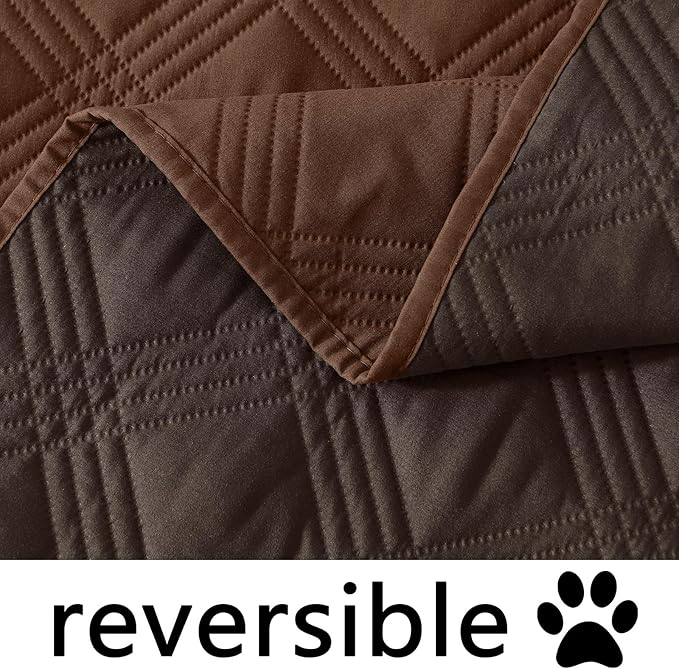 hyha Waterproof Dog Blanket, Reversible Pet Bed Blanket, Soft Sofa Couch Cover for Dogs Washable, Waterproof Pet Couch Covers for Sofa Puppy Cats Furniture Protector(82"x120", Brown/Chocolate)