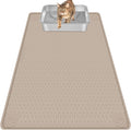 Cat Litter Mat, Extra Large 40" x 28" Silicone Mat Litter Trapping Mat for Scatter Control, Soft on Kitty Paws, Easy to Clean (Khaki)
