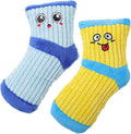 2 PCS Dog Toy Funny Dog Chew Toys Cute Expression Bite Toy Fun Sock Shape Stuffed Toys for Dogs Dental Health Small Medium Dogs