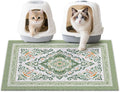 Unicorn Catcher Cat Litter Mat 33" x 22" Non-Slip Litter Box Mat Washable Litter Catcher Mat for Litter Box Indoor Food Mat Supplies Essentials, DarkSeaGreen