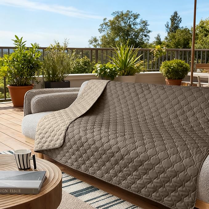 gogobunny 100% Double Sided Waterproof Dog Blanket Soft Pet Bed Cover Reversible Protect Furniture Couch Sofa Car for Puppy Cat Kids (Dark Walnut/Light Walnut, 52x82 Inch (Pack of 1))