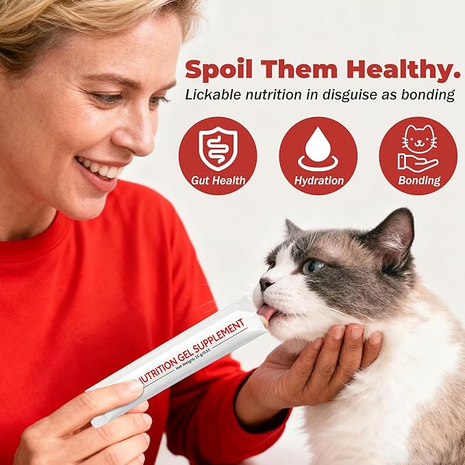 Probiotics for Cats & Digestive Support Gel – Cat Probiotic with Prebiotics, Taurine & Papain – Supports Gut Balance, Digestive Support & Immune Health – for Kittens & Adult Cats, Constipation Relief