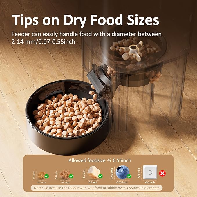 Automatic Cat Feeder 5G WiFi, Automatic Pet Feeder with APP Remote Control, 5L Cat Dry Food Dispenser Dual Power,10 Meals Programmable 1-15 Portion Control Auto Dog Feeders for Cats,Puppy