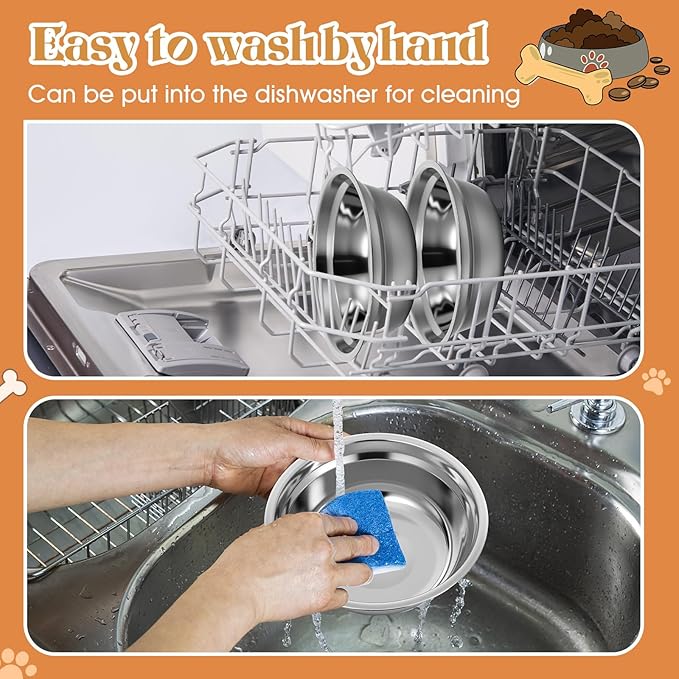 Zhehao 30 Pcs Stainless Steel Dog Bowls Bulk Metal Dog Food and Water Container Replacement Lightweight Pet Bowl for Cage Kennel and Crate(23 oz)